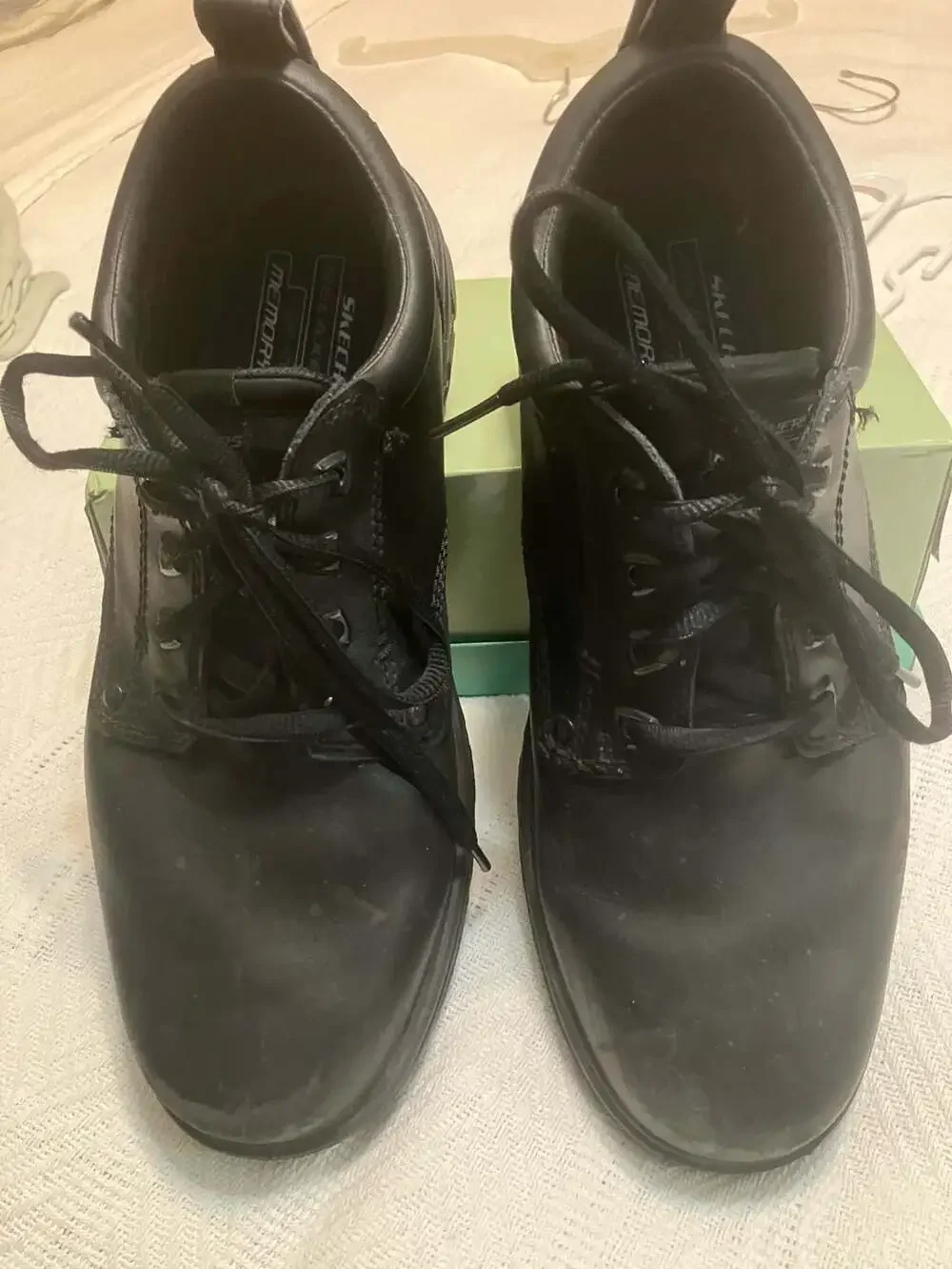 Skechers Men's Relaxed Fit Segment-Rilar Oxford Shoes Black Leather Size 11